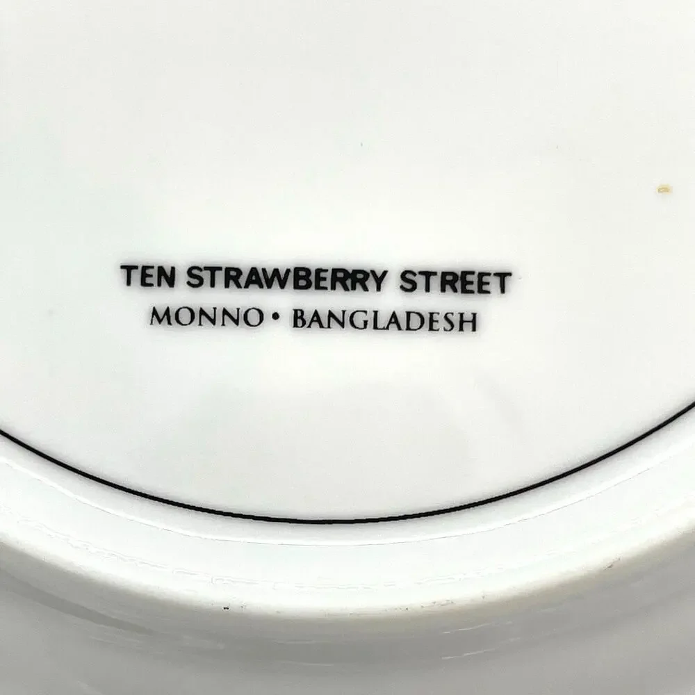 Ten Strawberry Street Set of 4 Tavern Cocktail Plates with Drink Recipes 7.75